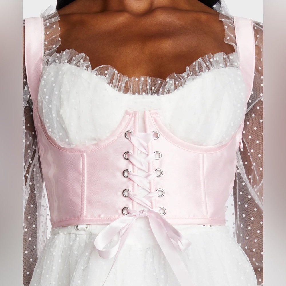 SATIN BABY PINK CORSET